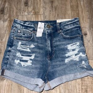 American Eagle Curvy High-Rise Shortie Jean Shorts